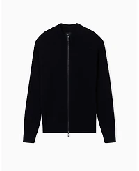 A|X Armani Exchange Men's Ribbed Full Zip Cardigan Sweater
