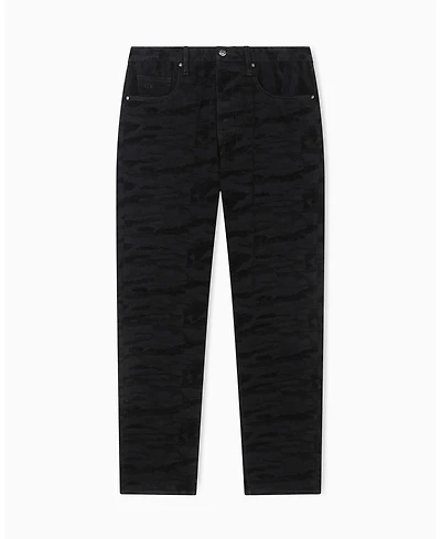 A|X Armani Exchange Men's J82 Loose Tapered Camouflage Jacquard Denim Jeans