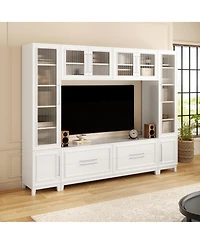Streamdale Furniture Modern Entertainment Center with Glass Doors & Drawers