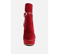 Zeppelin Womens High Platform Velvet Ankle Boots