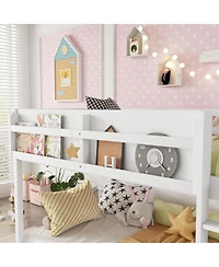 Streamdale Furniture Low Twin Over Twin Bunk Bed with Ladder