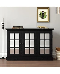 Streamdale Furniture 45" 3-Door Mirrored Storage Cabinet