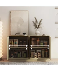 Streamdale Furniture Wood Modern Buffet Cabinet with Storage, Fluted Sideboard, Credenza, Accent Cabinet