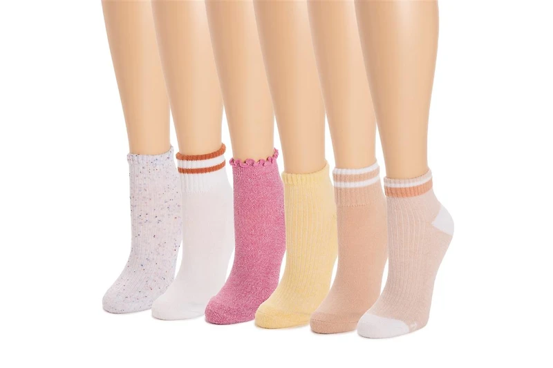 Muk Luks Women's Set of 6 Dream Step Mini Crew Socks