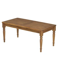 Mondawe Acacia Classic Outdoor Coffee Table for Conversation Set, Natural Finish