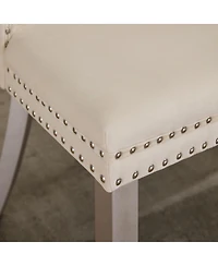 Streamdale Nikki Collection Modern Velvet Dining Chair, Milky White (2-Pcs)