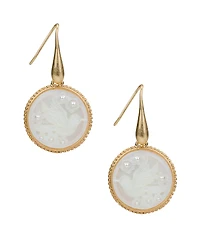 Patricia Nash Gold-Tone Carved Bird Drop Earrings