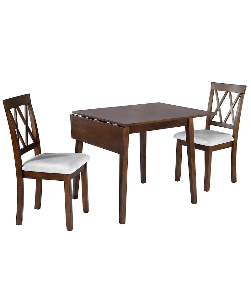 Streamdale Furniture Streamdale Extendable Farmhouse Dining Set Drop Leaf Table with Upholstered Chairs