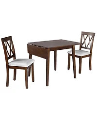 Streamdale Furniture Streamdale Extendable Farmhouse Dining Set Drop Leaf Table with Upholstered Chairs