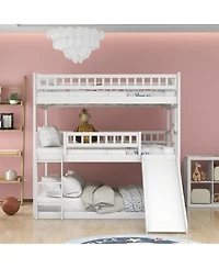 Streamdale Furniture Triple Full Bunk Bed with Ladder & Slide