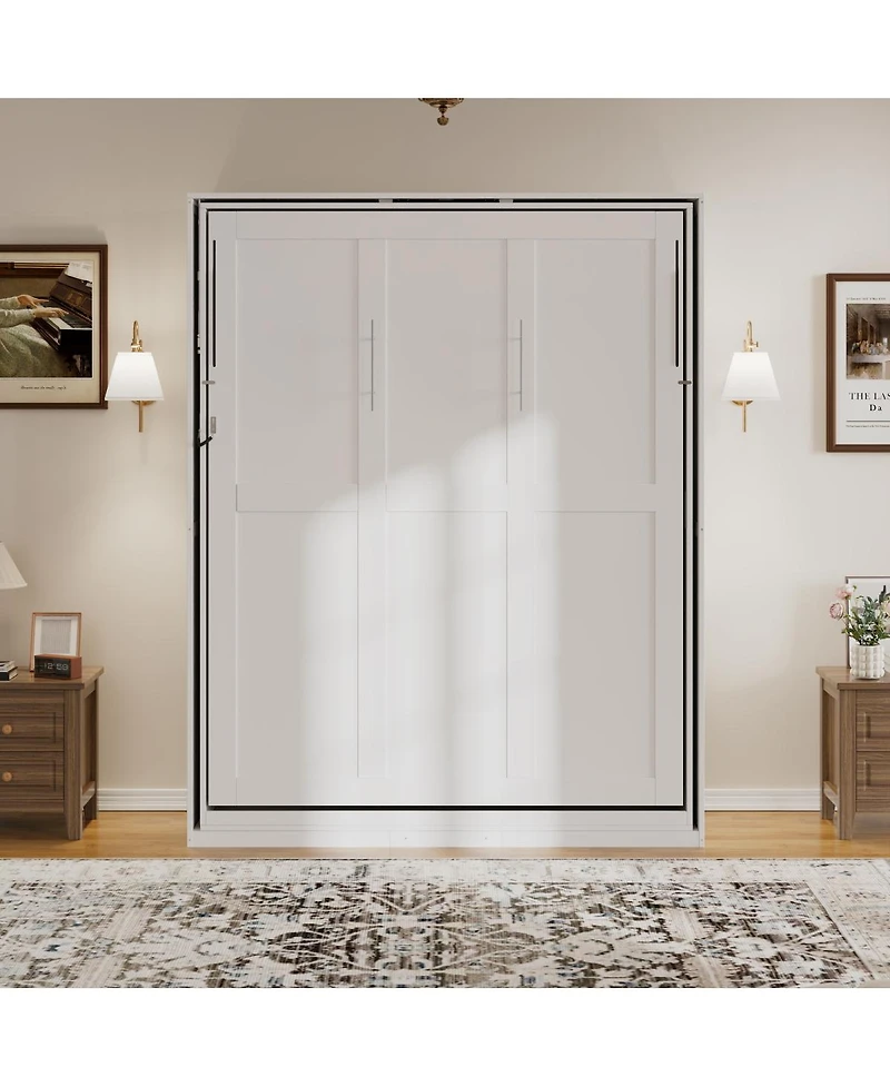 Streamdale Furniture Rotating Queen Murphy Bed with Hidden Storage, Space-Saving Wall for Small Rooms