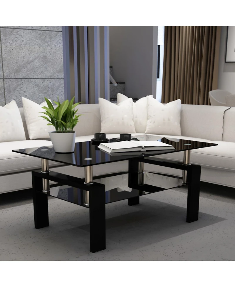Streamdale Furniture Glass Coffee Table for Living Room