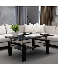 Streamdale Furniture Glass Coffee Table for Living Room
