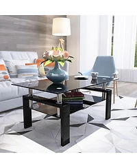 Streamdale Furniture Glass Coffee Table for Living Room