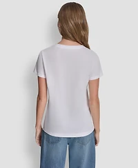 Dkny Jeans Women's Rhinestone Taxi Photoreal T-Shirt