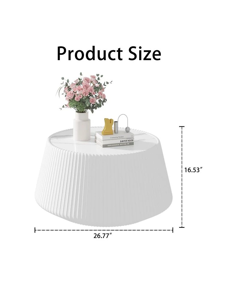 Streamdale Furniture Streamdale Modern Leather Sofa Coffee Table with Sintered Stone Top