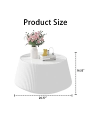 Streamdale Furniture Streamdale Modern Leather Sofa Coffee Table with Sintered Stone Top