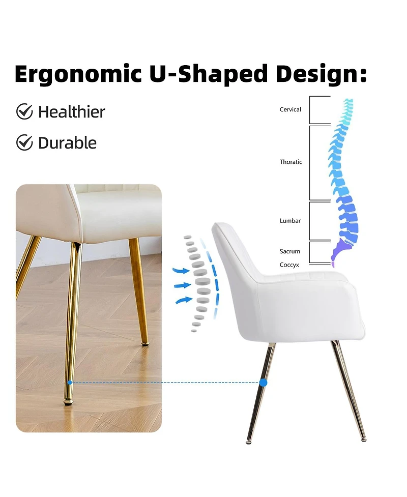 Streamdale Furniture Faux Leather Dining Chairs (Set of 2)