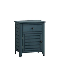 Streamdale Furniture Antique Blue Transitional Nightstand with Storage Drawer, 25" H