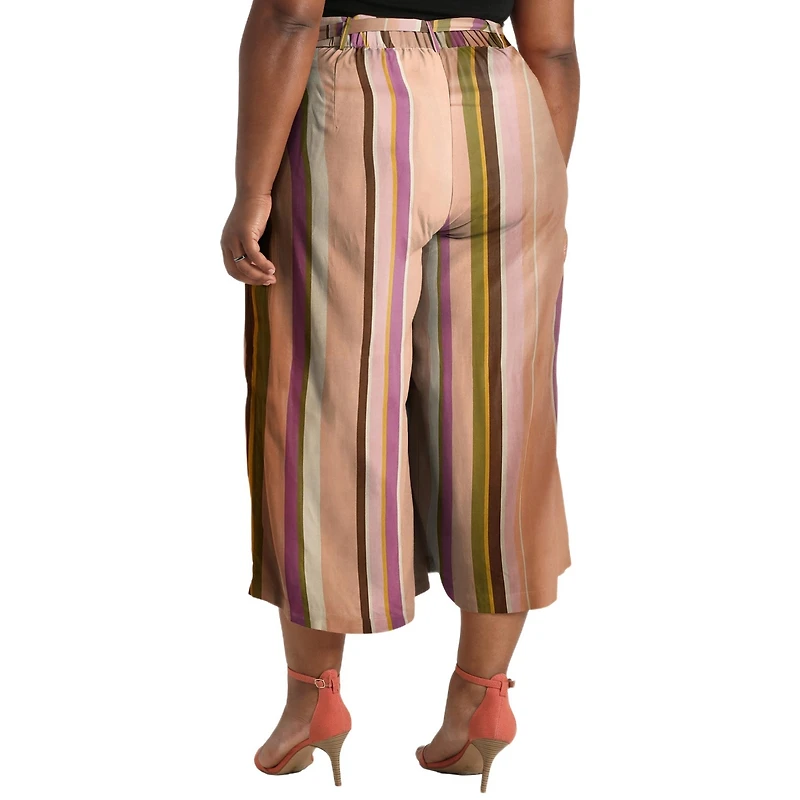 Poetic Justice Women's Cotton French Terry Straight-Leg Pull-On Side-Stripe Pants