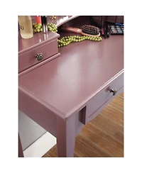 Streamdale Furniture Sanlo Wooden Vanity Make Up Table and Stool Set