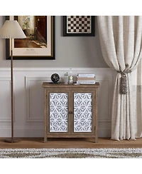 Streamdale Furniture Rustic Brown Wood Storage Cabinet - 31.89" Wide