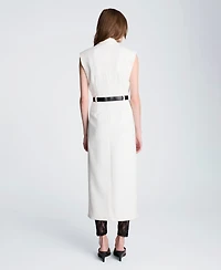 Kenneth Cole Women's Modern Midi Trench Collared Dress