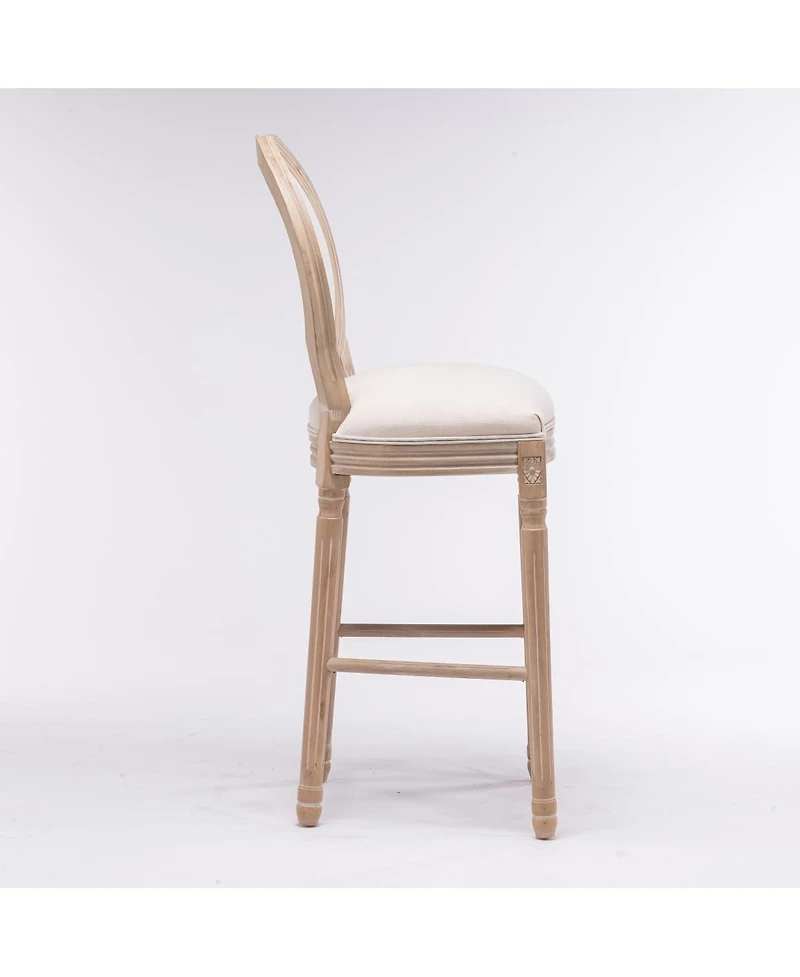 Streamdale Furniture French Country Wooden Barstools with Upholstered Seating, Set of 2