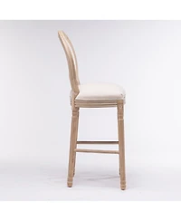 Streamdale Furniture French Country Wooden Barstools with Upholstered Seating, Set of 2