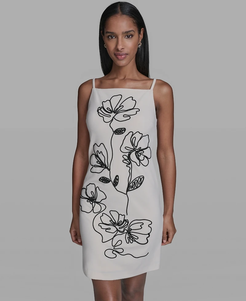 Karl Lagerfeld Paris Women's Scuba Crepe A-Line Dress