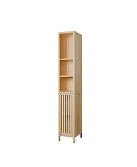 Streamdale Furniture Natural bamboo large capacity thin and tall cabinet