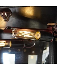 Streamdale Furniture Lighted Corner Curio Cabinet - Display Case for Living Room, Collectibles, Wine & Bar Glass Storage