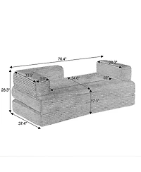 Streamdale Furniture Loveseat Sofa, Cloud Boneless Couches for Living Room, Modern Modular