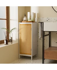 Streamdale Furniture Living Room Side Cabinet with Bamboo Slats Door