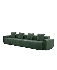 Streamdale Furniture Deep Seat Modular 4-Seat Boneless Sofa with French Edge Piping