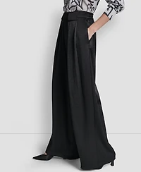 Dkny Women's Pleated Wide-Leg Pull-On Pants
