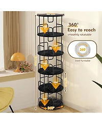 Streamdale Furniture Rotating Bookshelf Tower 5 Tier, Spinning Bookcase, Revolving 360 Bookshelf, Black