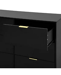 Streamdale Furniture Black 9-Drawer Dresser, 63" Large Deep Chest of Drawers for Bedroom/Living Room