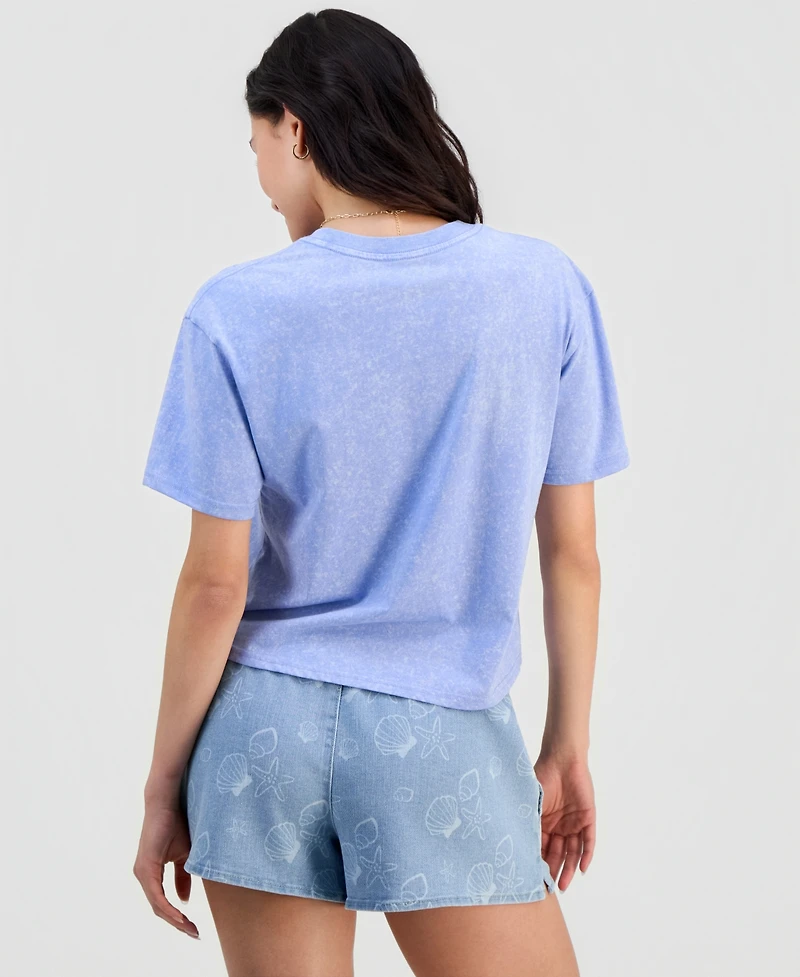 Rebellious One Juniors' Malibu-Graphic Mineral Wash T-Shirt