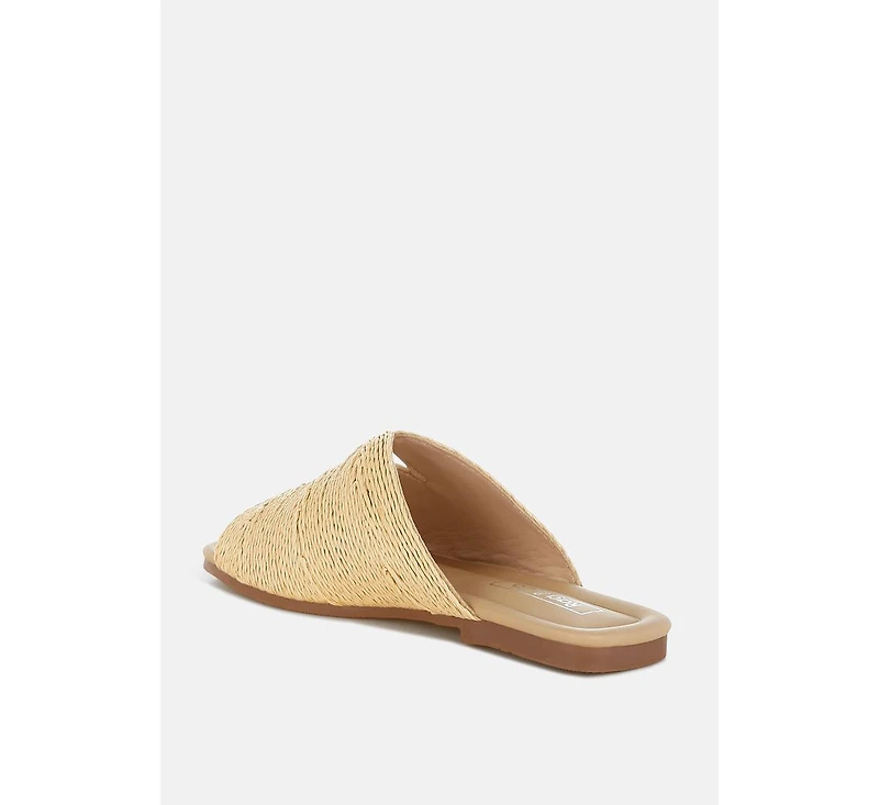 Rag & Co Daisy Doe Raffia Square Toe Flats Women