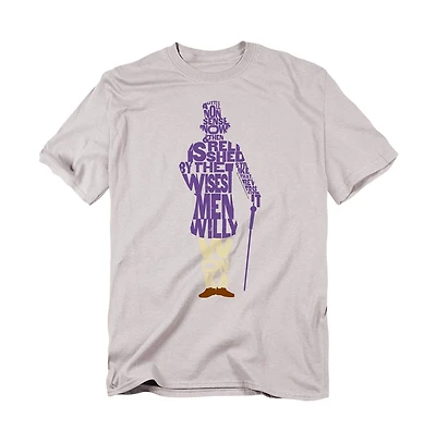 Willy Wonka & The Chocolate Factory Men's Willy Wonka And The Chocolate Factory Text Silhouette T Shirt