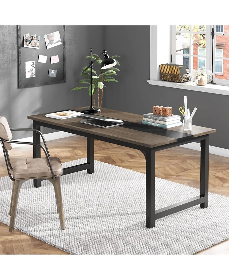 Tribesigns 63" Executive Desk, Large Office Computer Desk with Thicken Frame, Modern Simple Workstation Business Furniture