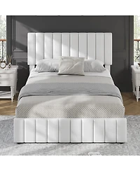 gaomon Upholstered Platform Bed Frame with 4 Drawers, Button Tufted Headboard/Footboard, Sturdy Metal Support, No Box Spring Required