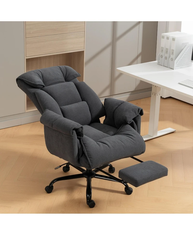 Homcom Executive Office Chair, Computer Desk Chair with Footrest,