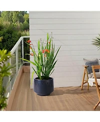 Clihome Handmade Solid Glaze Ceramic Planter Set of 3, 15/11/9 Inch Diameter,Breathable Clay