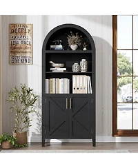 gaomon 5-Tier Open Display Shelf with Nice Texture, Farmhouse Storage Cabinet for Kitchen