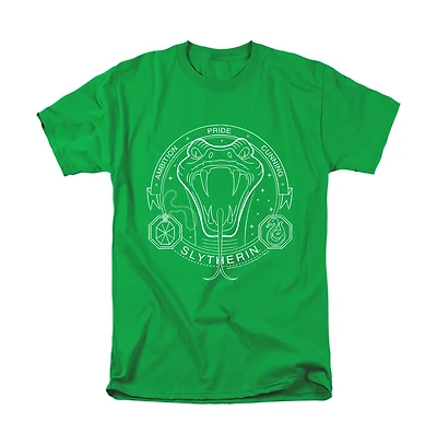 Harry Potter Men's Slytherin Line Art Badge T Shirt