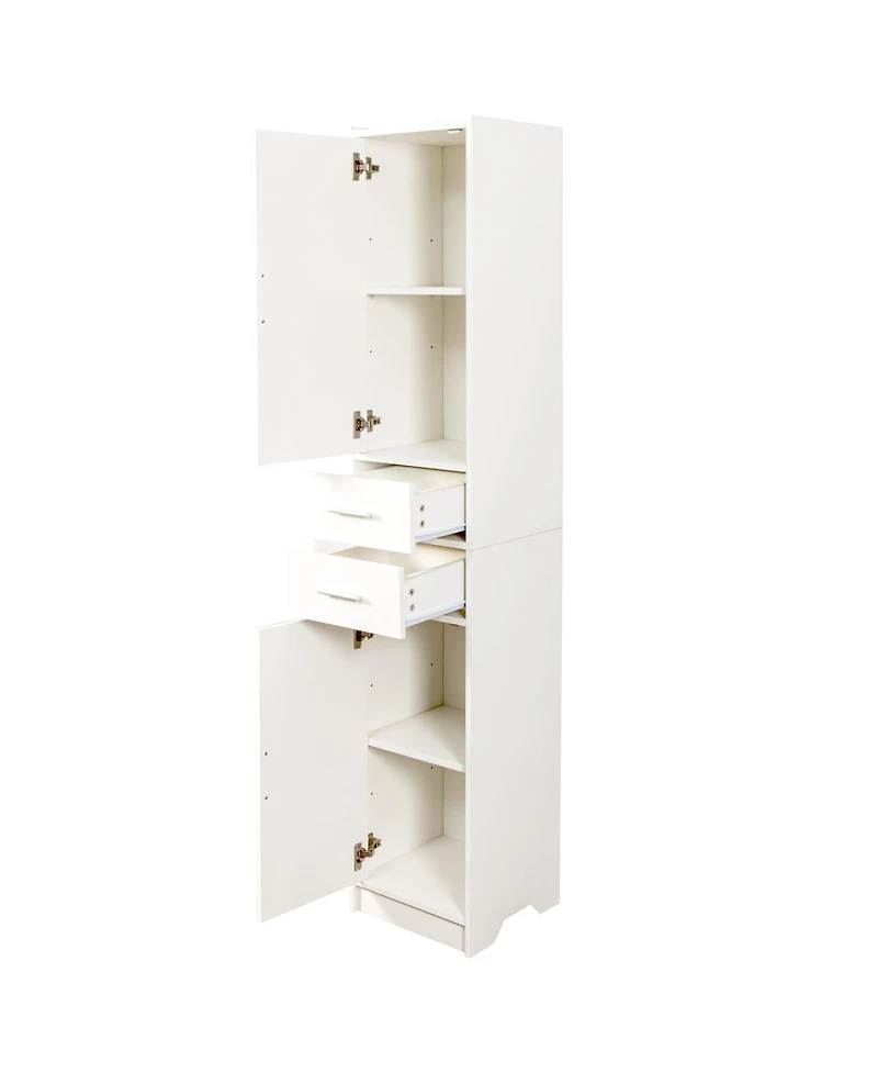 Streamdale Furniture White 70.87" H Tall Bathroom Storage Cabinet with 2 Doors & 2 Drawers