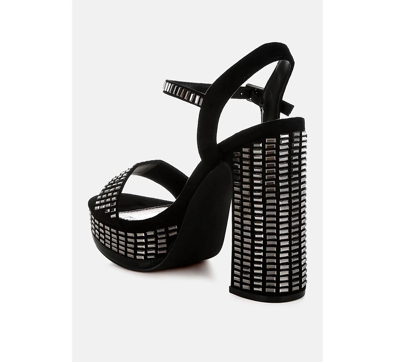 Starlet Rhinestones Embellished Ankle Strap Heels