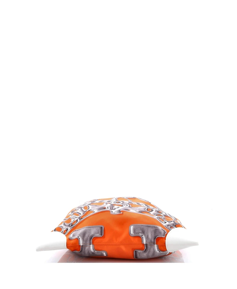 Pre-Owned HERMES Pm Silky City Bag Printed Silk and Leather